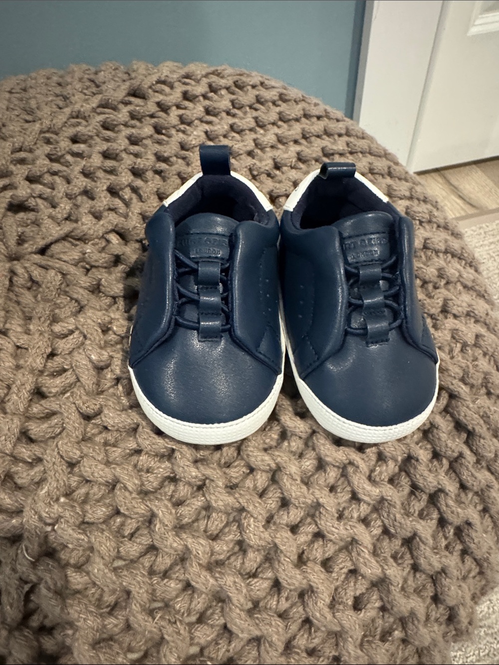 Kurt Geiger Navy Slip-On Kids Sneakers with White Sole